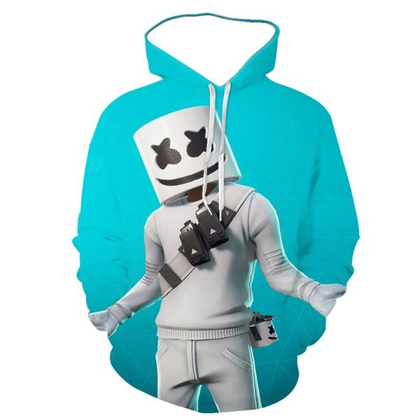 

men's hoodies & sweatshirts 2021 3d printing creative puppet pattern thick hooded jacket and women's harajuku style hoodie, Black
