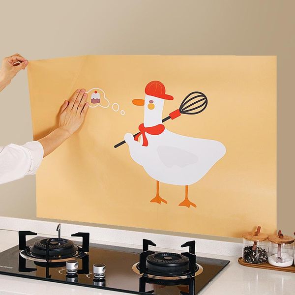 

wall stickers kitchen oil-proof sticker self-adhesive waterproof resistant high temperature cabinet hood for