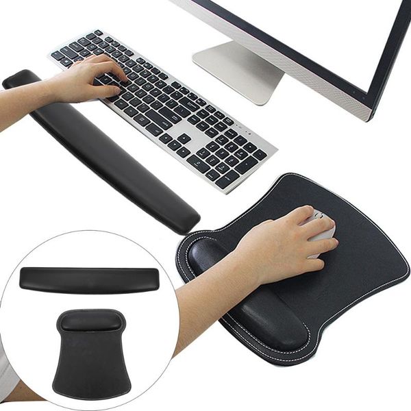 

mouse pads & wrist rests 2pcs leather mat and support sponge rest computer pad
