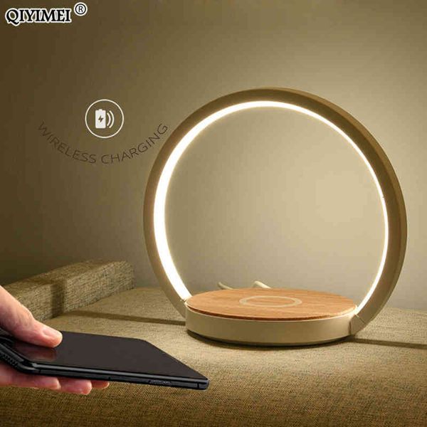 

table lamps modern for bedroom study reading lights bedside eye protect touch dimming lighting luminaria phone wireless charging 4688