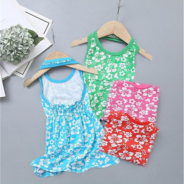 

girl's dresses girls dress backless kids clothes cotton child toddler baby beach flowers print 2021 summer children's costumes, Red;yellow