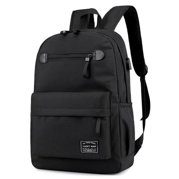 

backpack simple canvas usb charging trend student bag business travel computer