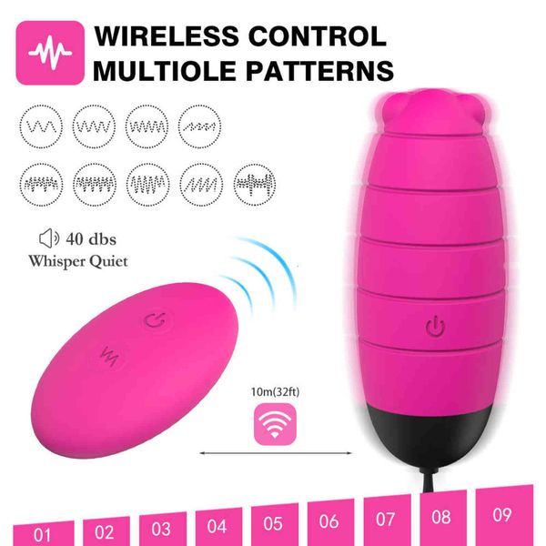 Ovos 9 Velocidades Ovo Vagina Balls Bolas de Controle Remoto Bullet Medical Silicone Sem Fio G Spot Recarga Adulto Sexo Brinquedos para Mulher 1124