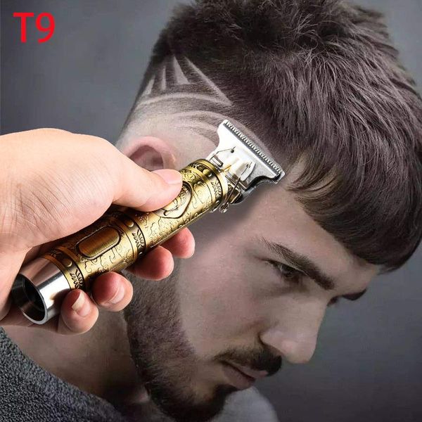 

rechargeable t9 trimmer barber hair clipper washable electric shaver for men 0mm clippers
