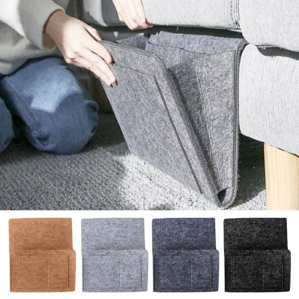 

storage pockets bags felt bedside hanging organizer holder with 2 inner for bed table sofa