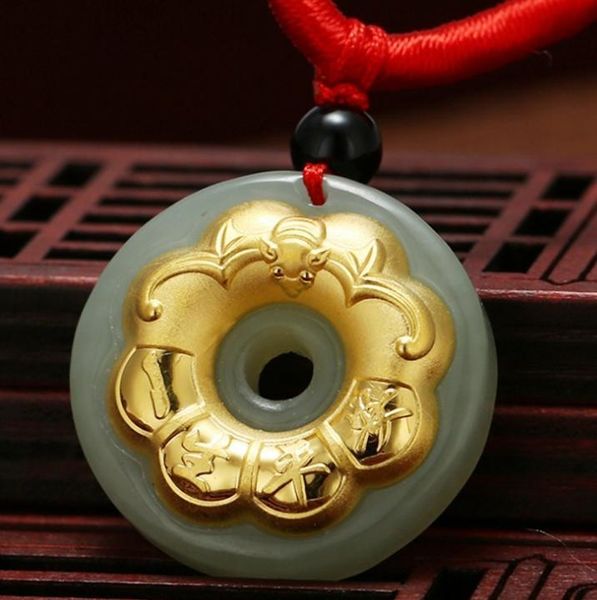 

gold inlay and tian yu life peace pendanth7# lockets, Silver