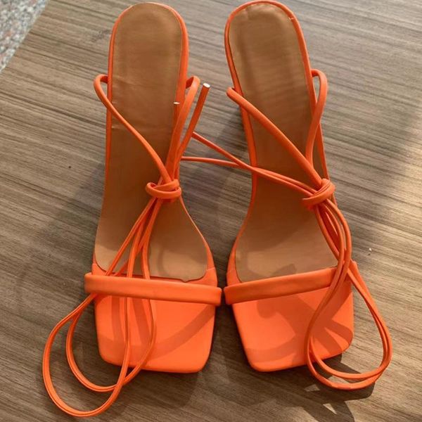 

dress shoes 2021 women's fashion thin high heels sandals ladies solid lace up toe cuff square female party footwear summer, Black