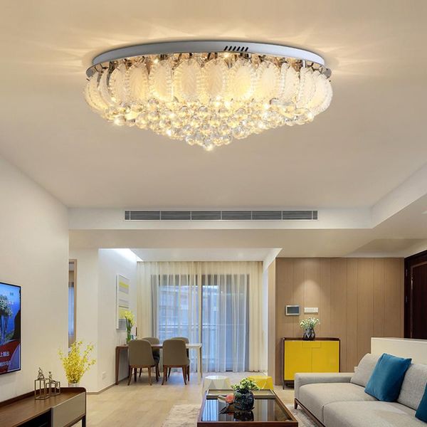 

chandeliers 60cm 70cm 80cm 100cm modern luxury creative clear crystal chandelier led round ceiling lamp for living room bedroom