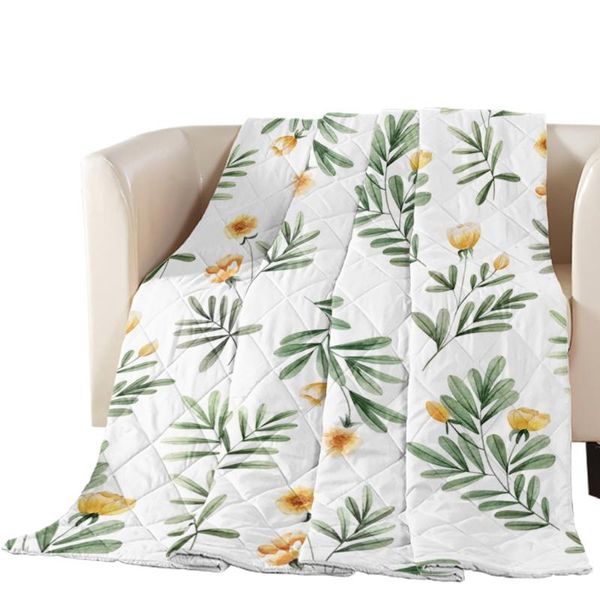 

comforters & sets 2021 spring yellow flower green leaves bedspread summer quilt blanket comforter bed cover quilting home textiles