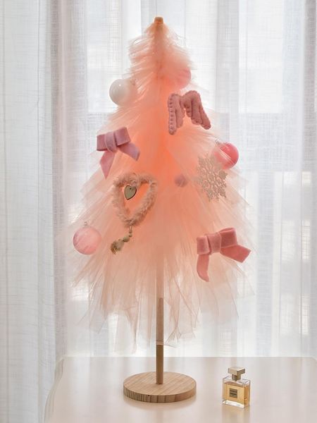 

christmas decorations home decor lolita mesh mini tree year simulation encrypt small decoration tableornaments nordic gifts