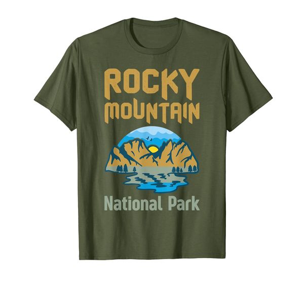 

vintage rocky mountain national park colorado usa t-shirt, White;black