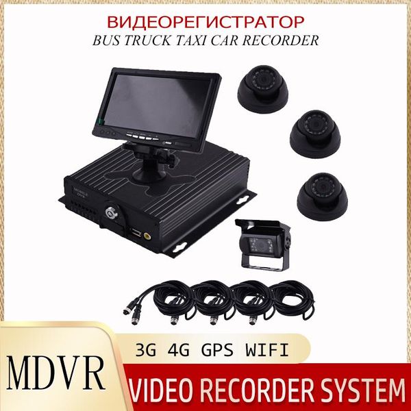 

car video 4ch mobile dvr kit 3g gps 4g and wifi mdvr with 4 camera cable kits