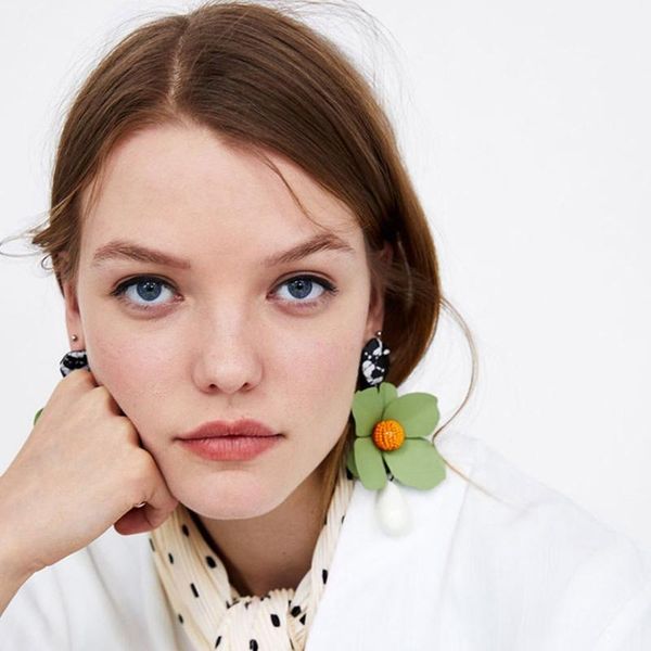 

stud womens colorful fashion candy color earring geometric flower shape earrings set cute pericing jewelry, Golden;silver