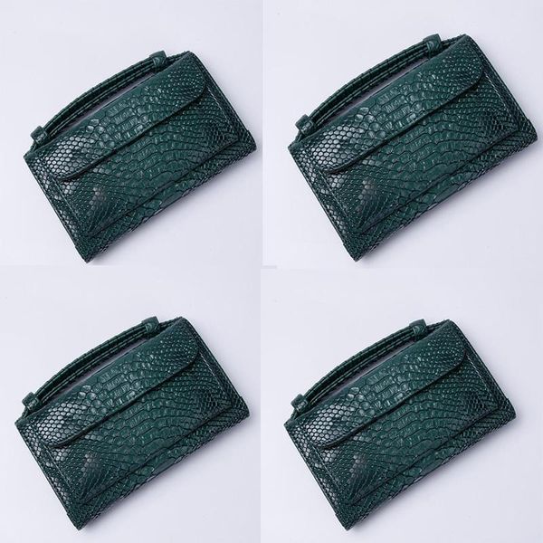 Portafogli Portafoglio da donna di lusso stile Arabia Saudita modello coccodrillo porta carte multifunzionale per ragazze borsa lunga con pochette verde