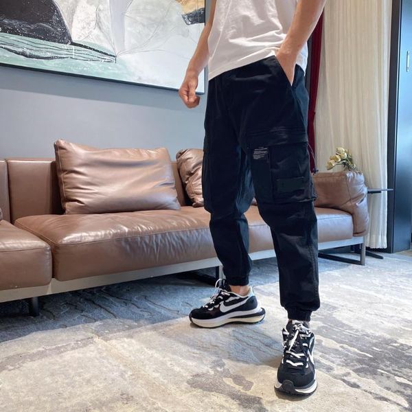 

men's pants fall 2021 fashion brand woven cargo casual wear-resistant multi-pocket m-2xl, Black