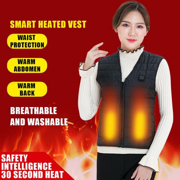 

women's vests jacket heated vest warm women usb clothing electric heating fishing trekking pad winter, Black;white