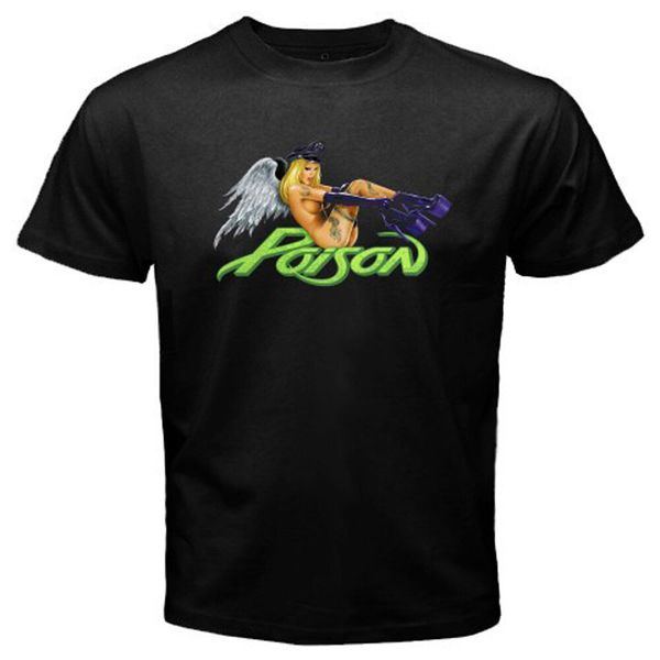 

poison old school logo men's black t-shirt size s m  xl 2xl 3xl, White;black
