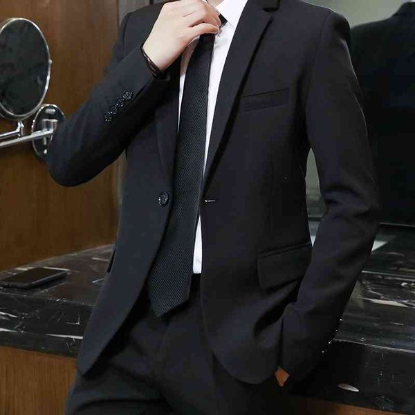 

men's casual korean three piece slim fit, business man's suit, bridegroom's wedding dress, White;black