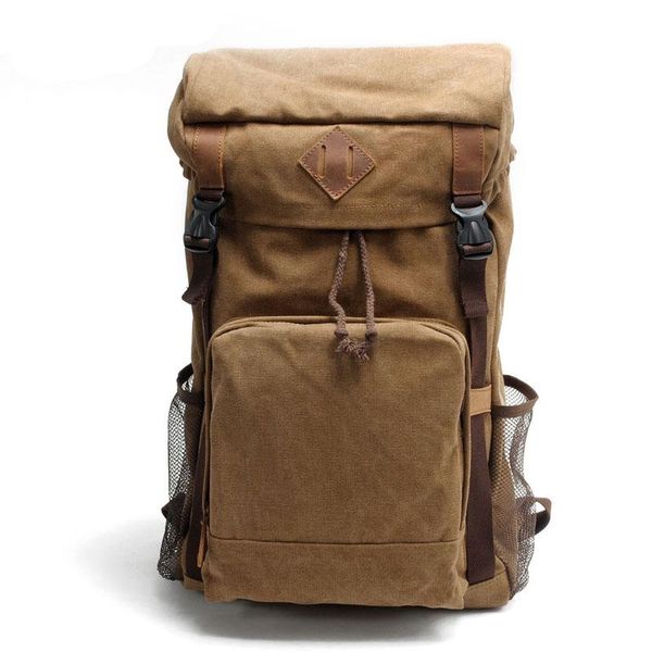 

backpack large waxed mountaineering travel pack vintage canvas leather backpacks for men lapdaypacks waterproof rucksacks