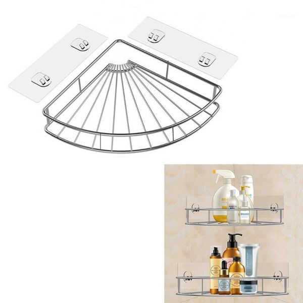 

bathroom shelves corner stainless steel adhesive wall shelf organizer shower gel shampoo cosmetic storage rack1