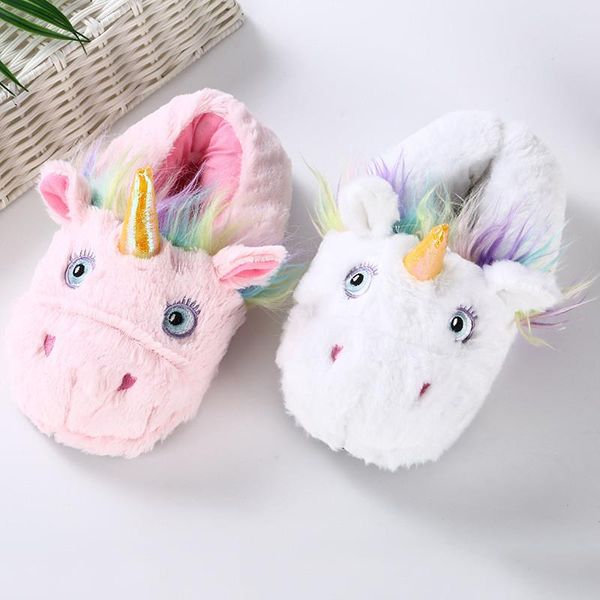 

ladies winter cotton shoes indoor warm plush home slippers cartoon animal furry slides women's sneakers female floor flip flops, Black