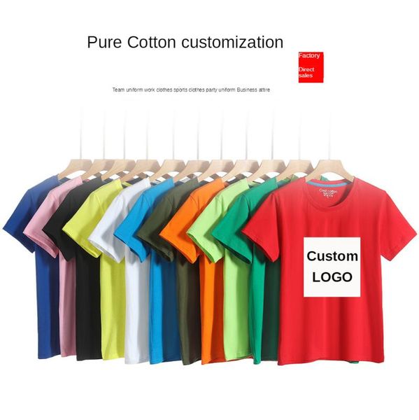 

men's t-shirts summer multi-stylecustom breathable cottont-shirt short sleeve team activities publicize work clothes logo custom top, White;black