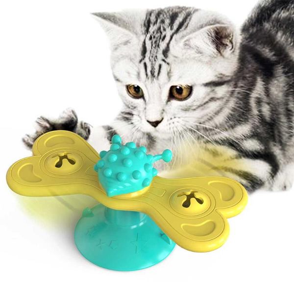 

cat toys scratching tickle suction cup teasing interactive windmill toy catnip ball pet supplies funny massage kitten relieve anxiety