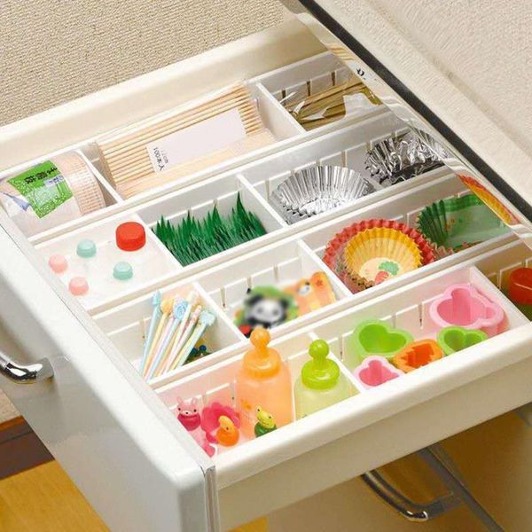 

hooks & rails adjustable desk drawer organizer cabinet dividers storage box bin partition baffle case tray for home bathroom kitchen