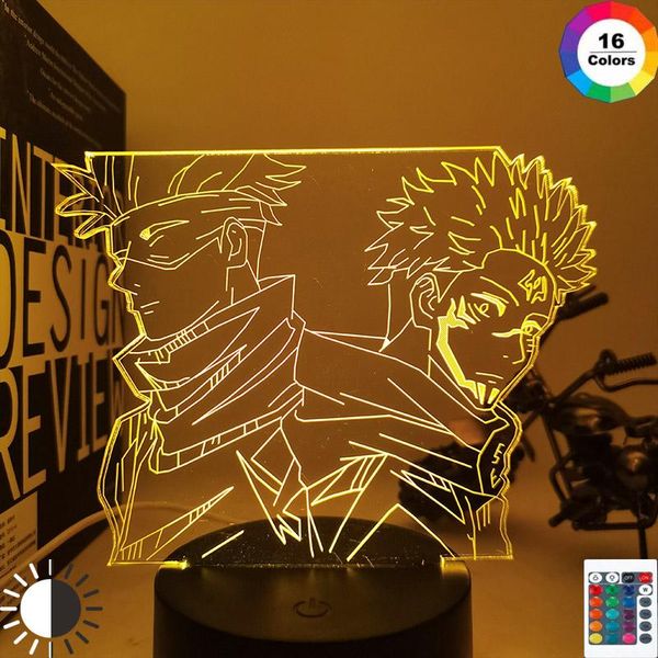 

night lights anime lamp satoru gojo jujutsu kaisen led light yuji itadori for room deco birthday gift