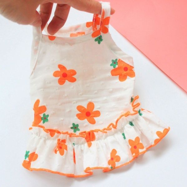 

dog cloth dog princs skirt flower sunscreen teddy bomei cat summer thin pet small