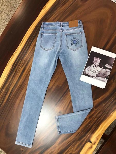 

women's pants & capris jeans stretch skinny denim brand trousers 2021 blue retro washed fashion slim pencil oversize jsm626, Black;white