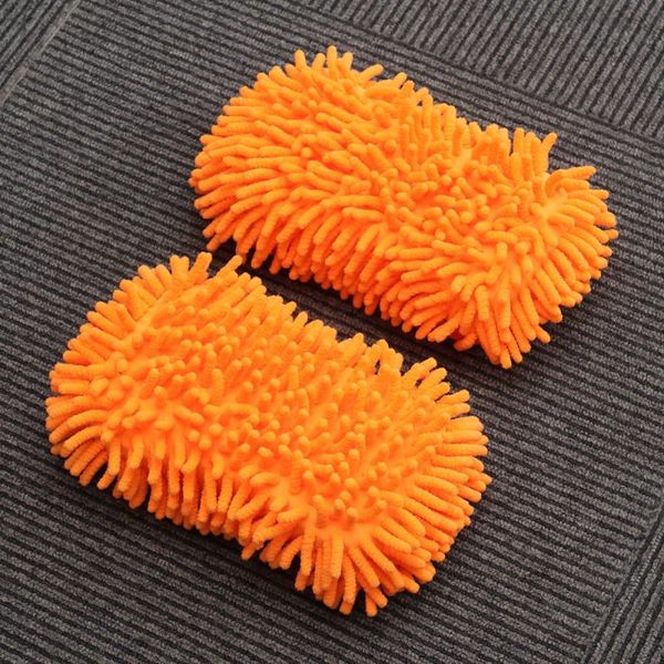 

car sponge 2pcs ultrafine fiber chenille wash brushes microfiber motorcycle washer care cleaning brushes(dark blue)