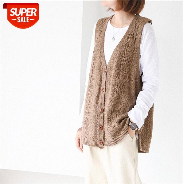 

930280 retro diamond knit vest women loose v-neck sleeveless sweater cardigan jacket #ec0n, Black;gray