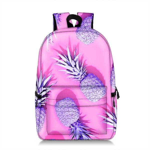 

pineapple pattern student print backpack high-quality, comfortable and large-capacity novel fun school trip play