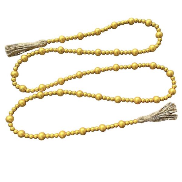 

decorative objects & figurines 230cm wood bead garland with tassel thanksgiving christmas tree hanging ornament farmhouse decoation