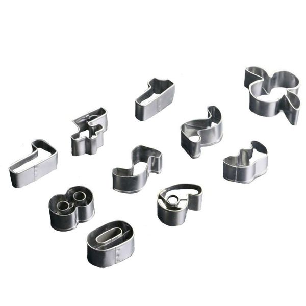 

cake tools diy 10pcs/set stainless steel digital biscuit mold plunger paste decor 3d fondant cookie pastry baking mould