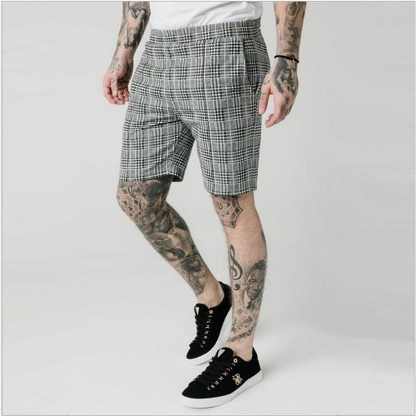 

men's shorts harajuku men summer bandana paisley pattern fashion tartan design streetwear hip hop elastic waist mancasual pants, White;black