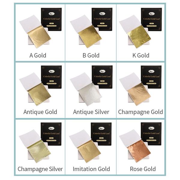 

other arts and crafts kinno 100pcs imitation gold leaf sheet foil paper for diy statue nail decoration 26 colorful party wedding cake