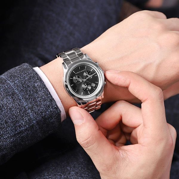 

wristwatches japan made movement luxury leisure sport style wrist watch business men fashion quartz accessory gift calendar, Slivery;brown