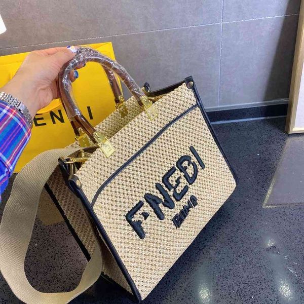

outlet large 2021 straw letter new trendy capacity storage bags summer bag single shoulder slung portable beach women's bag yw yw luxur