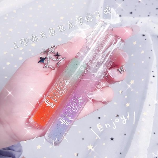 

lip gloss mirror oil glass water three-color juice transparent star broken film