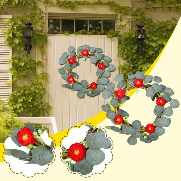 

spring leaf wreath garland diy crafts natural plastic artificial plant home decoration front door wedding decorative flowers & wreaths