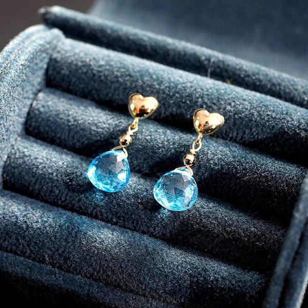 

dangle & chandelier daimi 18k gold genuine gemstones blue z earrings gemstone for girlfriend as a gift, Silver