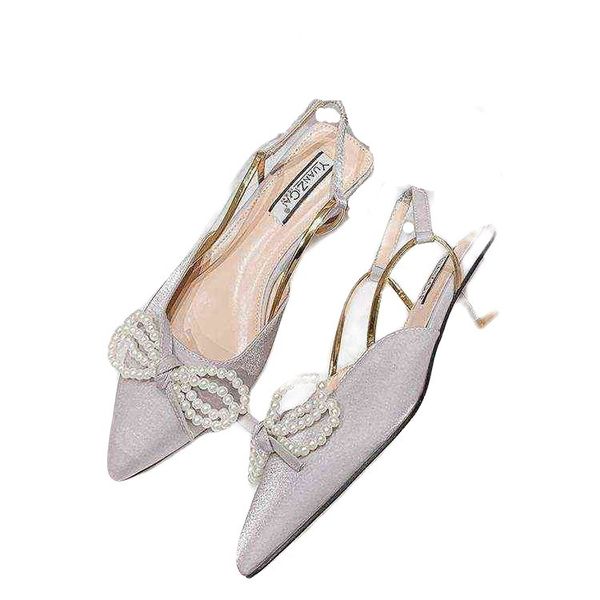 

dress shoes baotou sandals female summer middle fairy style small frh drs single shoe pearl gentle thick heel high-heeled high heels women&#, Black