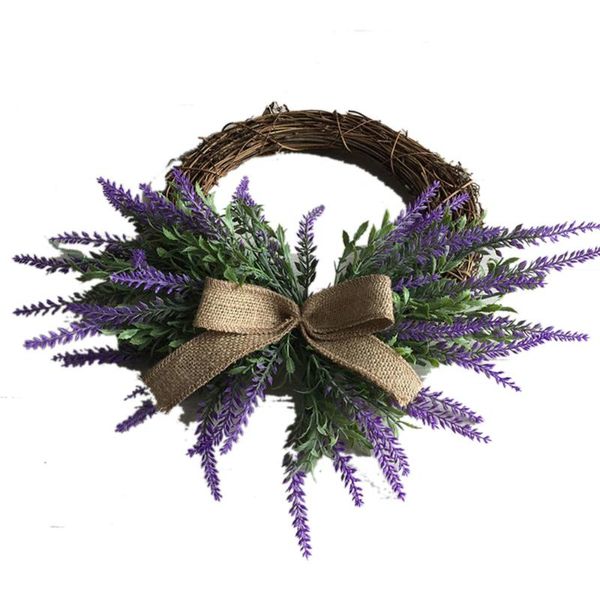 

decorative flowers & wreaths simulation pastoral style planting wool lavender flower wreath wedding door lintel decoration hanging