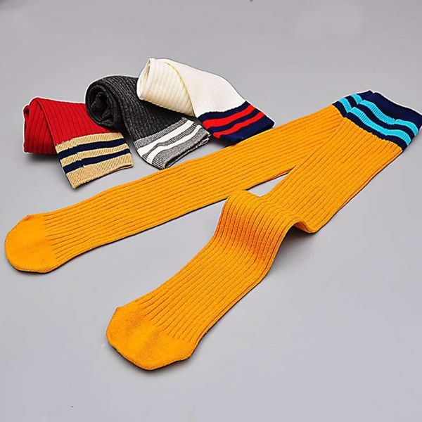 

striped middle students' knee cotton girls', Black;white