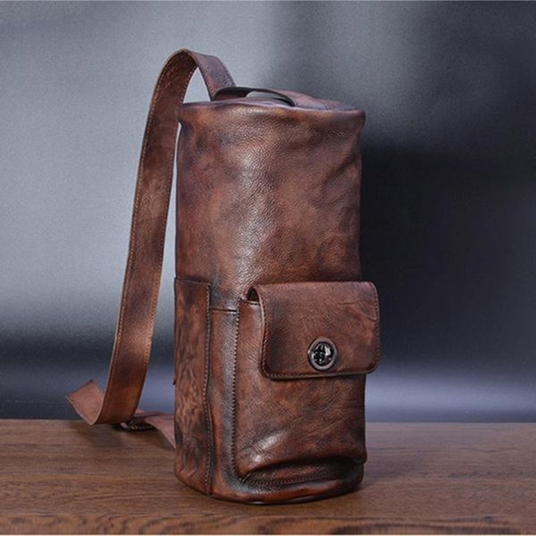 

crossbody bags men's chest bag messenger genuine cowhide leather shoulder diagonal package back pack travel waist