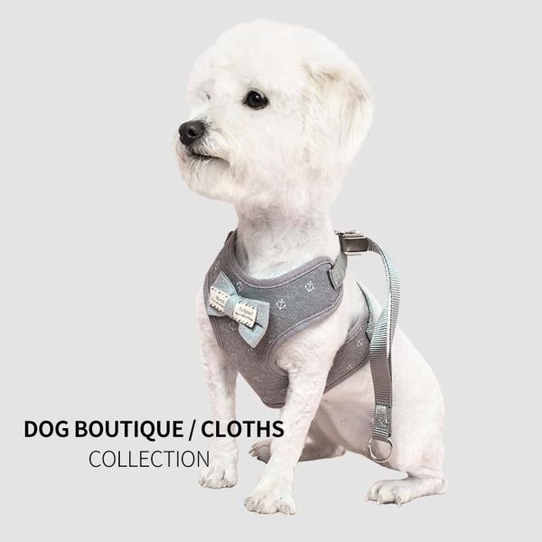 

dog collars & leashes pet cat bow chest belt breathable adjustable vest small medium teddy chihuahua strap traction rope