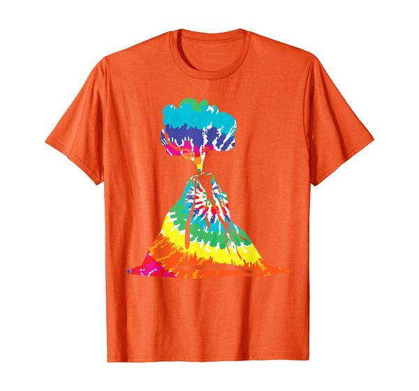 

tie dye volcano tee, volcano lover geology t-shirt, White;black