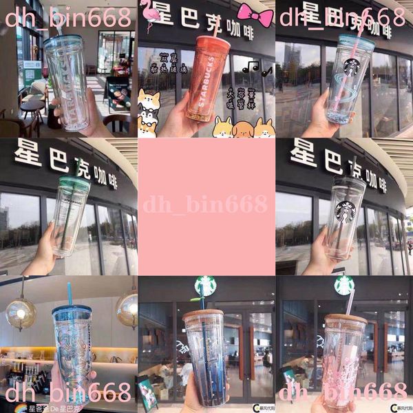 

starbucks tumblers valentine's day korean bear with cherry pink classic large capacity glass straw